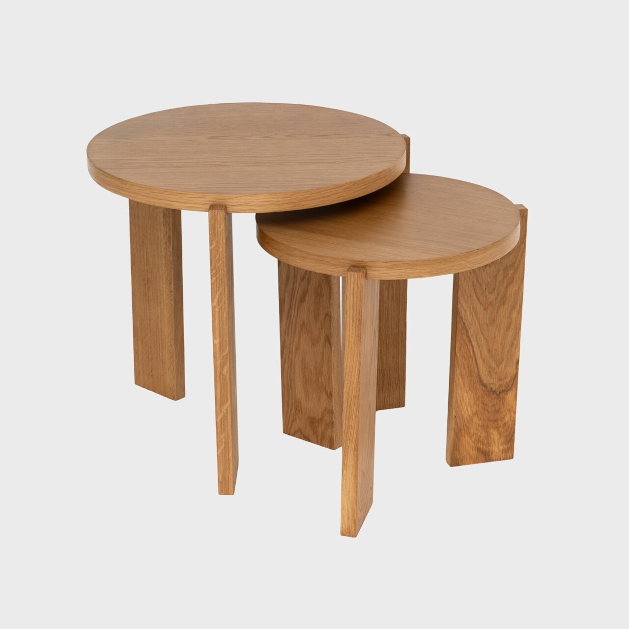 Masuta de cafea Tabula, Homla, 50x45 cm/40x40 cm, furnir de stejar/MDF, maro - imagine 4